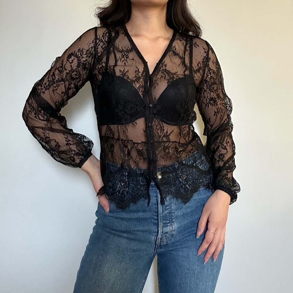Black Lace Blouse